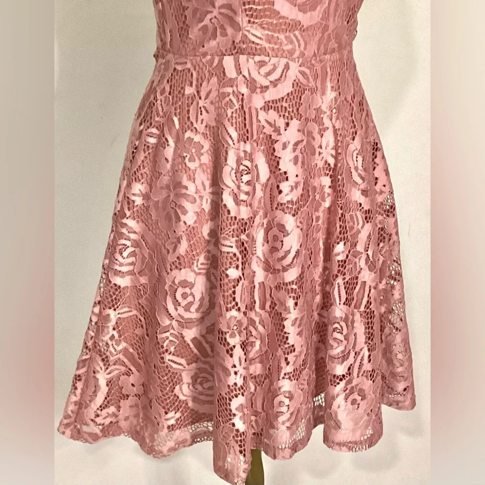 Speechless Floral Lace Midi Dress - Rose Pink Size XS - Picture 4 of 10